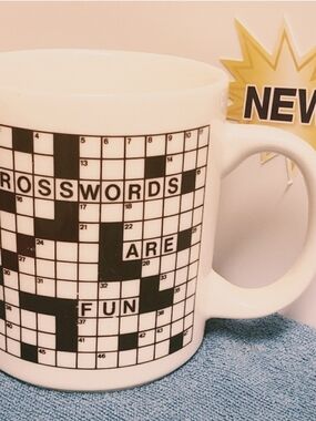 Crossword Puzzle Ceramic Mug - White